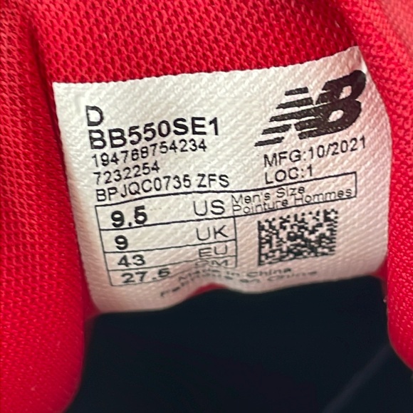 New Balance 550 'White Team Red' 2020 - Picture 10 of 10